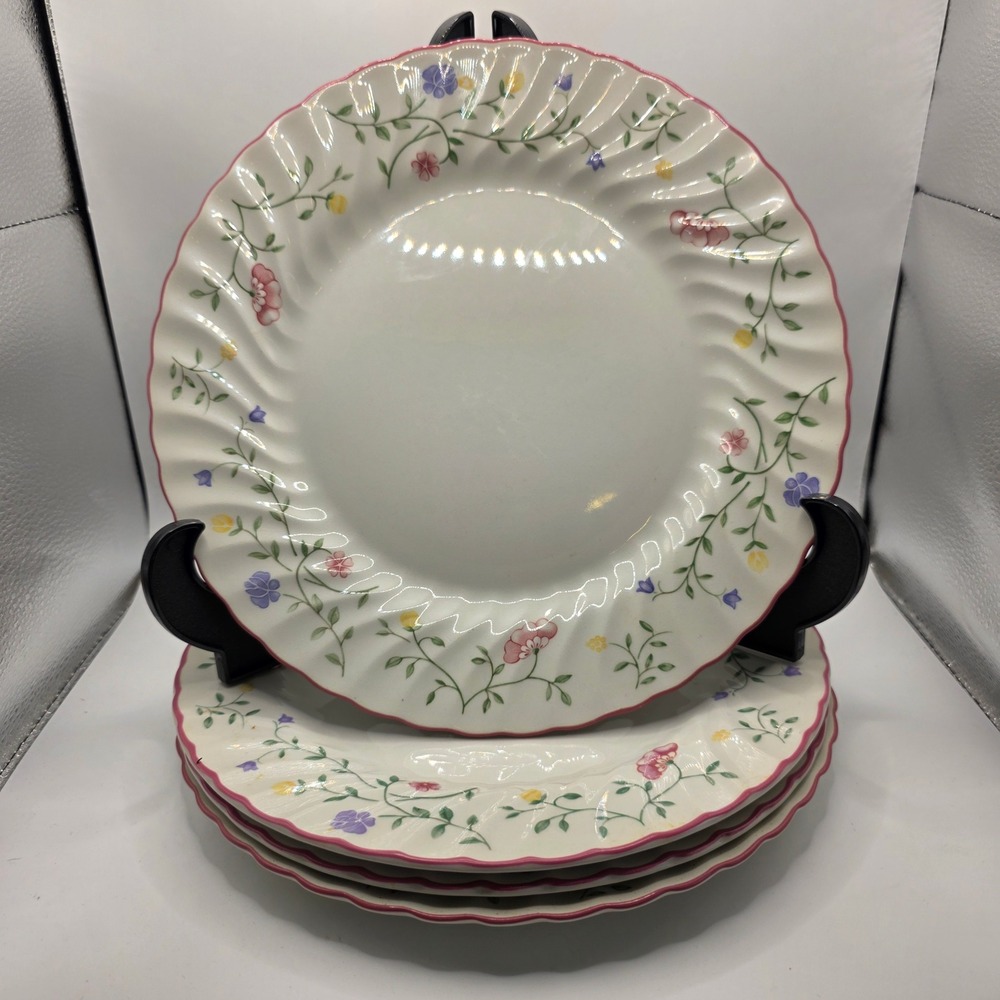 Johnson Brothers Summer Chintz Dinner Plates Set of 3 Pink Scalloped Floral 10in